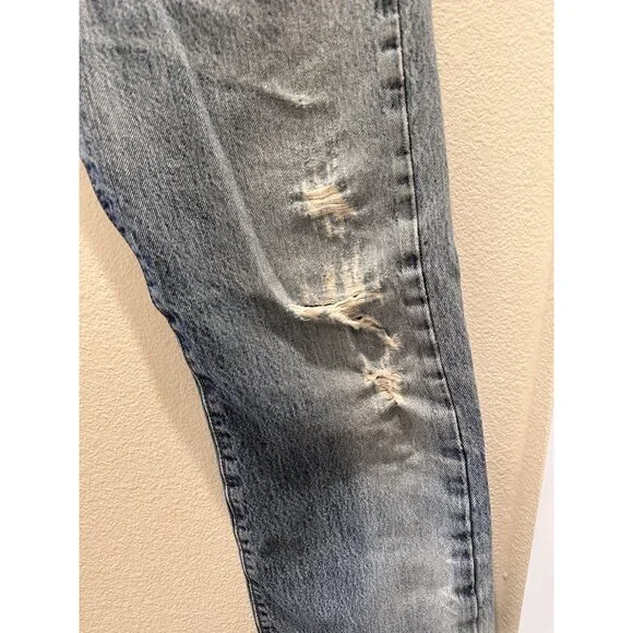 Vintage Levis 501 Blue Solid High Rise Straight Leg Jeans Size Waist 32 - Picture 4 of 10